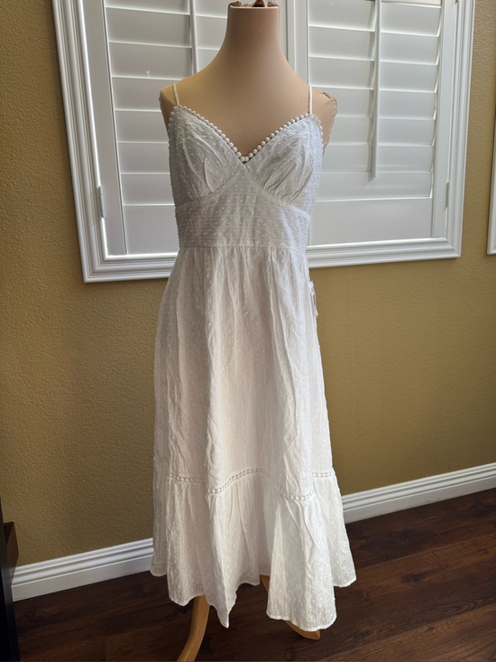 Be Smart Dresses & Skirts - -NEW-White Midi Sundress with Spaghetti Straps